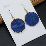 Irregular Lapis Lazuli Stone Earrings - Romantic Gift
