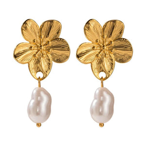 Youthway Flower Shell Bead Earrings Allergy-Free Daily Jewelry