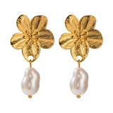 Youthway Flower Shell Bead Earrings Allergy-Free Daily Jewelry