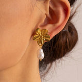 Youthway Flower Shell Bead Earrings Allergy-Free Daily Jewelry