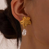 Youthway Flower Shell Bead Earrings Allergy-Free Daily Jewelry