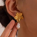 Youthway Flower Shell Bead Earrings Allergy-Free Daily Jewelry