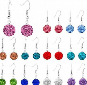 Silver Plated Multicolor Crystal Drop Earrings for Women