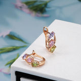 Crystal Stone Earrings Horse Eye Zircon 585 Rose Wedding Jewelry