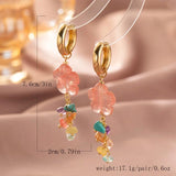 Irregular Stone Flower Pendant Earrings for Women