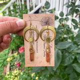 Golden Sunburst Quartz Earrings