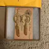 Golden Sunburst Quartz Earrings