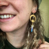 Golden Sunburst Quartz Earrings
