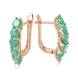 Kinel Hot Emerald Round Cut Drop Earrings for Women Natural Zircon