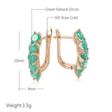 Kinel Hot Emerald Round Cut Drop Earrings for Women Natural Zircon