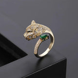 Personality Leopard Head Resizable Ring Hip Hop Punk Wedding Rings for Women Men