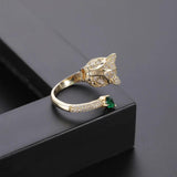 Personality Leopard Head Resizable Ring Hip Hop Punk Wedding Rings for Women Men