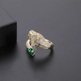 Personality Leopard Head Resizable Ring Hip Hop Punk Wedding Rings for Women Men