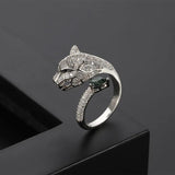 Personality Leopard Head Resizable Ring Hip Hop Punk Wedding Rings for Women Men