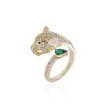 Personality Leopard Head Resizable Ring Hip Hop Punk Wedding Rings for Women Men