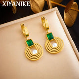 316L Stainless Steel Turquoise Pendant Earrings for Women