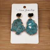 12 Colors Natural Stone Irregular Crystal Agates Earrings 20x25-25x35mm