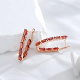 Wbmqda Full Zircon Drop Earrings 585 Rose Wedding Fine Jewelry