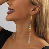 Colorful Stone Pendant Earrings - Street Style Jewelry