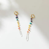 Colorful Stone Pendant Earrings - Street Style Jewelry