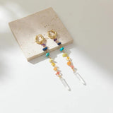 Colorful Stone Pendant Earrings - Street Style Jewelry