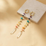 Colorful Stone Pendant Earrings - Street Style Jewelry