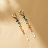 Colorful Stone Pendant Earrings - Street Style Jewelry