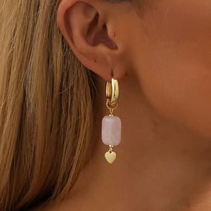 Natural Stone Pendant Earrings for Women Street Style Jewelry