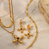 Fashion Stainless Steel Cross Dangle Earrings - Women