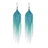 Kaseakia Seed Bead Tassel Drop Earrings, Boho Chandelier Dangles
