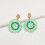 Hand-knitted Sunflower Earrings Bohemia Alloy Beads