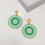 Hand-knitted Sunflower Earrings Bohemia Alloy Beads