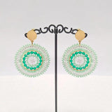 Hand-knitted Sunflower Earrings Bohemia Alloy Beads