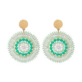 Hand-knitted Sunflower Earrings Bohemia Alloy Beads