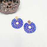 Bohemia Crystal Beaded Earrings Hand-knitted Hollow Out Design