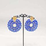 Bohemia Crystal Beaded Earrings Hand-knitted Hollow Out Design