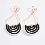 Bohemia Rice Bead Earrings Hand Knitting Multilayer Originality