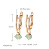 Emerald Green Zircon Earrings 585 Rose Gold Wedding Dangle Earrings