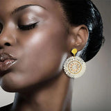 Bohemia Flower Beaded Earrings Hand Knitting Rice Bead Roundness Originality
