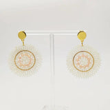 Bohemia Flower Beaded Earrings Hand Knitting Rice Bead Roundness Originality