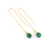 Ultra Violet Natural Stone Drop Earrings Long Women Rough Stone Gift