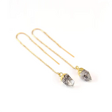 Ultra Violet Natural Stone Drop Earrings Long Women Rough Stone Gift