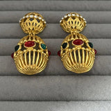 Medieval Bird Cage Gemstone Earrings Palace Retro Style