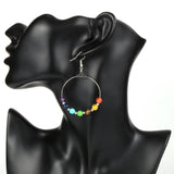 Women 7 Chakras Beads Earrings Healing Reiki Asymmetric Dangling Hoo