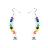 Women 7 Chakras Beads Earrings Healing Reiki Asymmetric Dangling Hoo