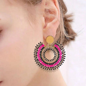 Bohemia Style Hollow Crystal Beaded Earrings