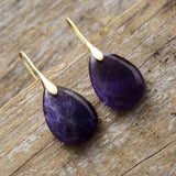 Amethyst Pendant Earrings Natural Stone Crystal Jewelry