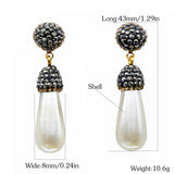 Boho Shell Pearl Wedding Earrings for Women