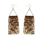 Bohemia Rice Bead Earrings Tassel Leopard Print