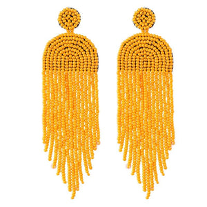 Kaseakia Long Boho Beaded Tassel Dangle Earrings for Women